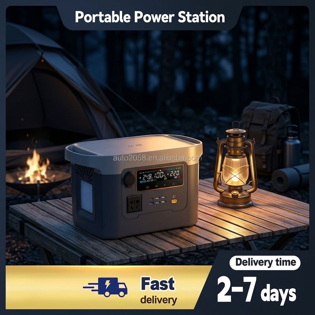 Outdoor Lighting Battery Powered - สถานีไฟฟ้าพกพา 600W 540Wh พร้อมไฟ LED ความสว่างสูง