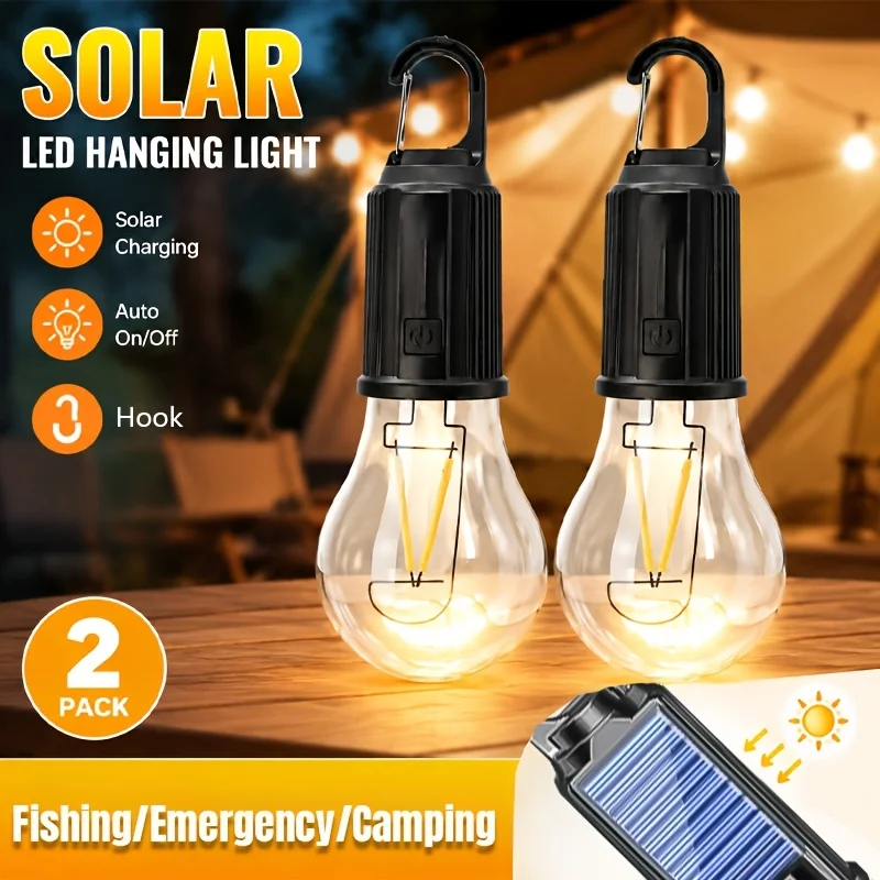 Solar Lantern Hanging - ไฟ LED พลังงานแสงอาทิตย์สำหรับตั้งแคมป์ ชนิดชาร์จไฟได้แบบ Type-C ไฟแขวนเต็นท์