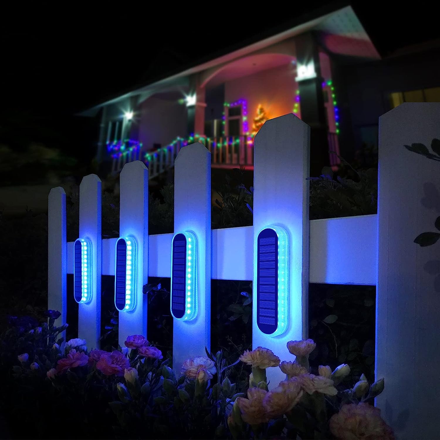 Outdoor Lighting On Fence - ไฟ LED พลังงานแสงอาทิตย์สำหรับพื้น 5 ปีการใช้งาน 4