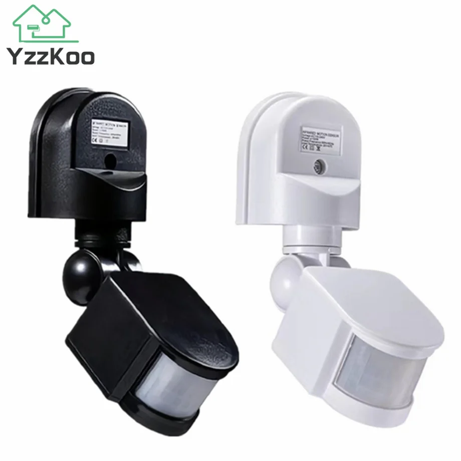 Outdoor Lighting Timer Switch - เซ็นเซอร์ตรวจจับการเคลื่อนไหวไฟ LED 85-265V อัตโนมัติอินฟราเรดเครื่องตรวจจับ180องศาหมุนกลางแจ้งสวิตช์จับเวลาเซ็นเซอร์ตรวจจับการเคลื่อนไหว