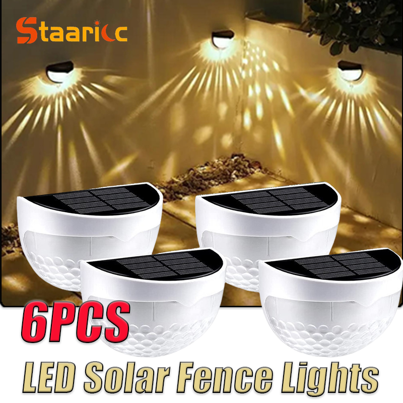 Outdoor Lighting On Fence - ไฟ LED พลังงานแสงอาทิตย์สำหรับรั้ว ไฟติดผนังกันน้ำสำหรับภายนอกอาคาร ไฟลูกฟูกสำหรับรั้ว ระเบียง