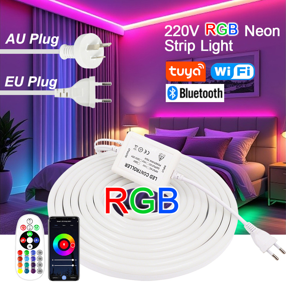 Outdoor Lighting Timer Switch - ไฟ LED RGB แบบเส้น 220V พร้อมปลั๊กไฟ
