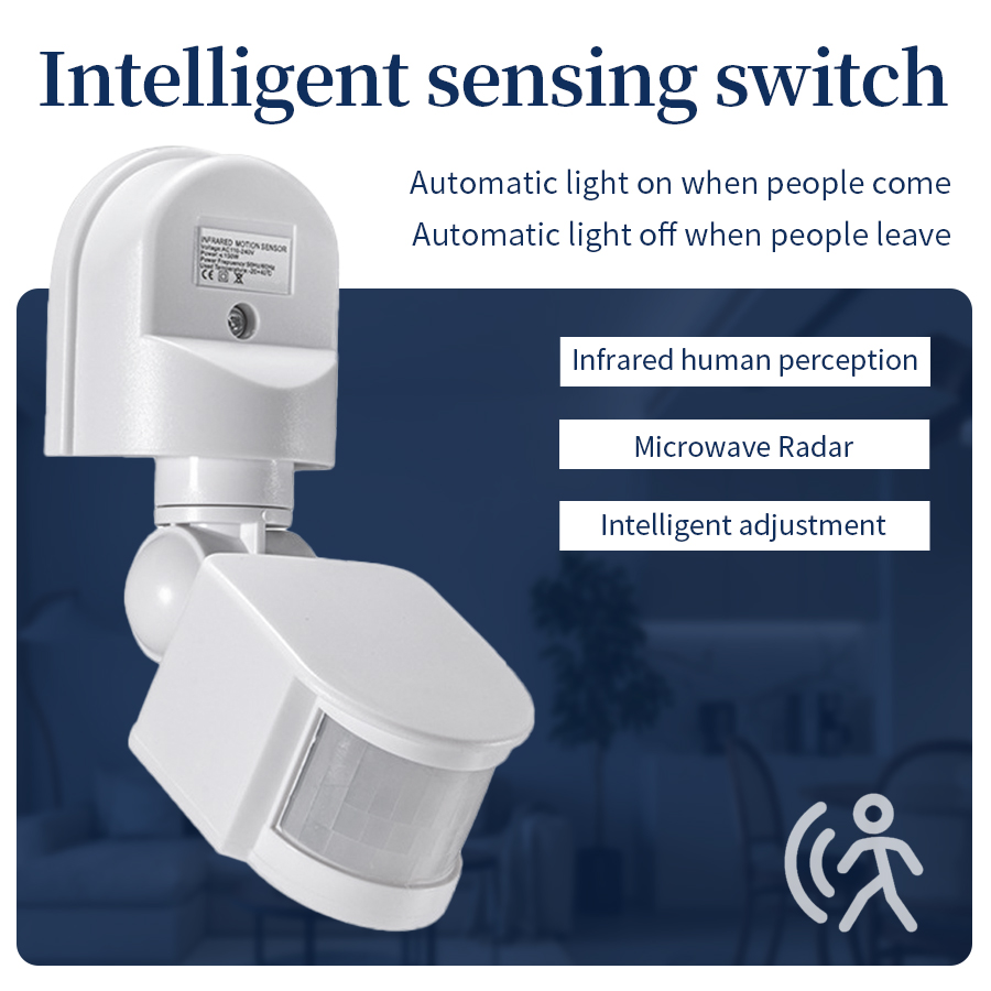 Outdoor Lighting Timer Switch - Motion Sensor สวิทช์ไฟอินฟราเรดอัตโนมัติ PIR เครื่องตรวจจับการเคลื่อนไหว Wall