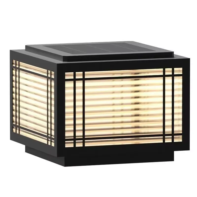 Outdoor Lighting Wall - โคมไฟประตูกลางแจ้งสีขาวสว่าง โคมไฟพลังงานแสงอาทิตย์สำหรับเสาประตู โคมไฟติดผนังภายนอกสำหรับประตู ผนังสวน และถนน