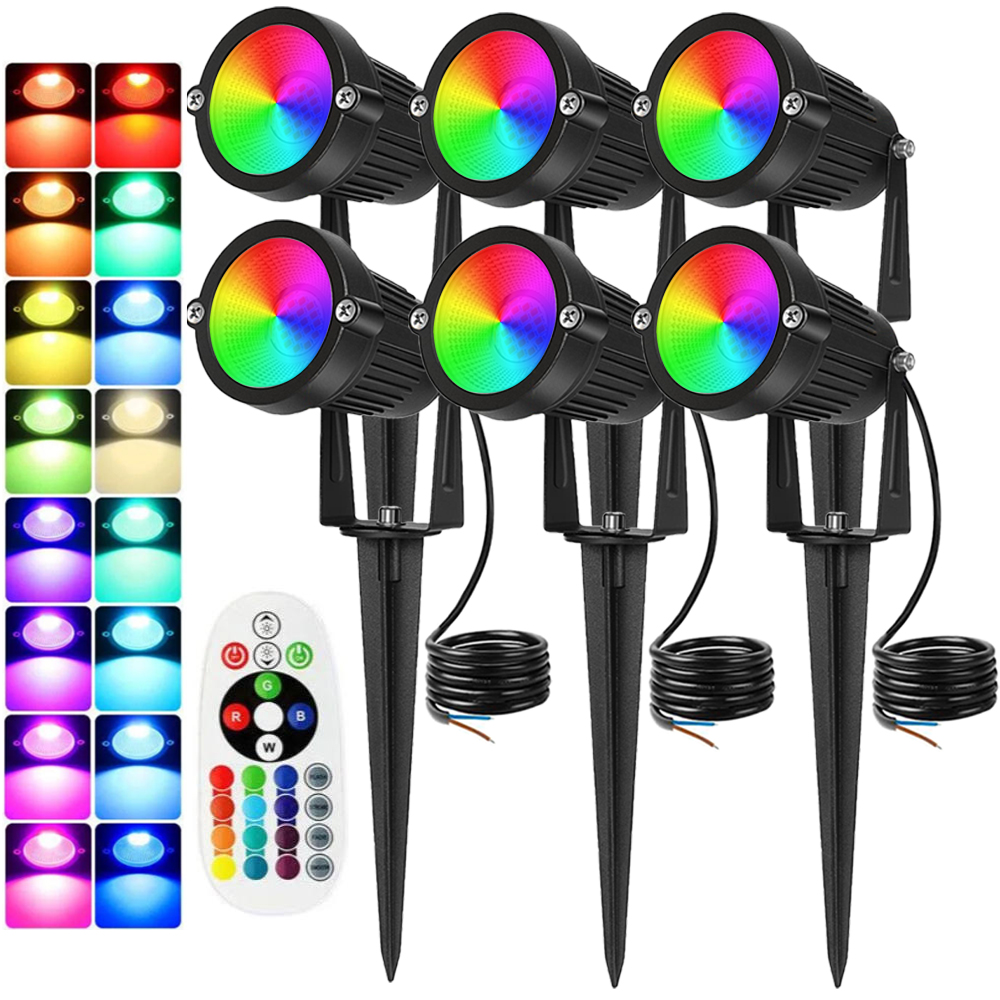 Outdoor Lighting Landscape - ไฟส่องสว่างภูมิทัศน์ RGBW 10W พร้อมรีโมท สปอตไลท์ 110V