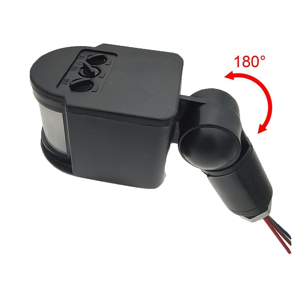 Outdoor Lighting Timer Switch - เซ็นเซอร์ตรวจจับการเคลื่อนไหวไฟ LED 220V อัตโนมัติเครื่องตรวจจับอินฟราเรด PIR หมุนได้180องศาสวิตช์จับเวลากลางแจ้งเซ็นเซอร์ตรวจจับการเคลื่อนไหว
