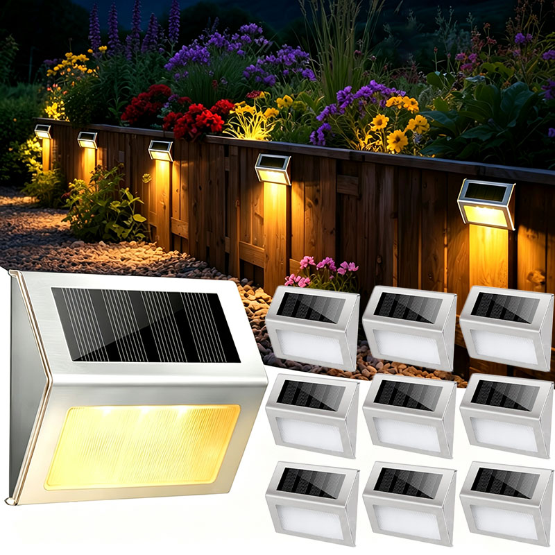 Outdoor Lighting On Fence - ไฟพลังงานแสงอาทิตย์กลางแจ้ง ไฟ LED สำหรับรั้ว กันน้ำ ทำจากสแตนเลส