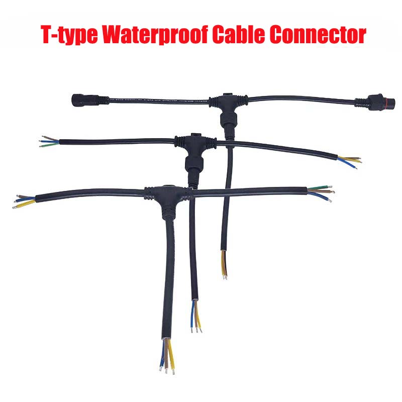 Outdoor Lighting Wire Connectors - ตัวเชื่อมต่อสายเคเบิลแบบกันน้ำชนิด T สำหรับไฟสตริงภายนอกอาคาร 2 3 4