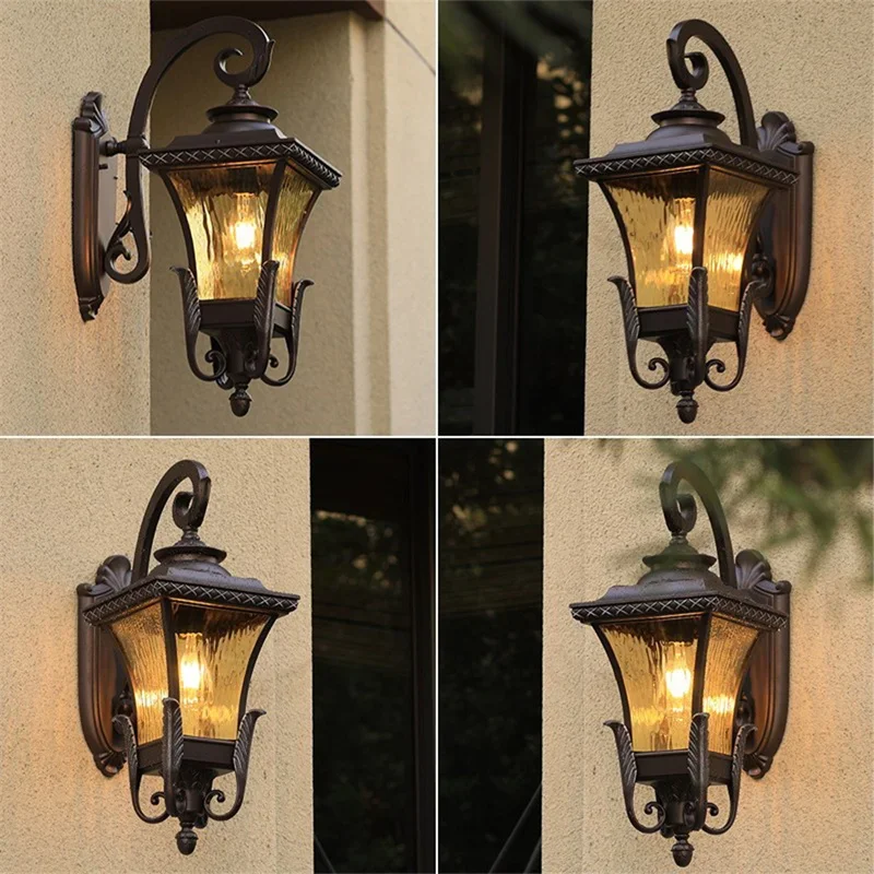 Outdoor Lighting Wall Mount - โคมไฟติดผนังกลางแจ้งสไตล์ยุโรปสำหรับหมู่บ้านวิลล่า กันน้ำ ทนทาน คุณภาพสูง เหมาะสำหรับทางเดิน ระเบียง