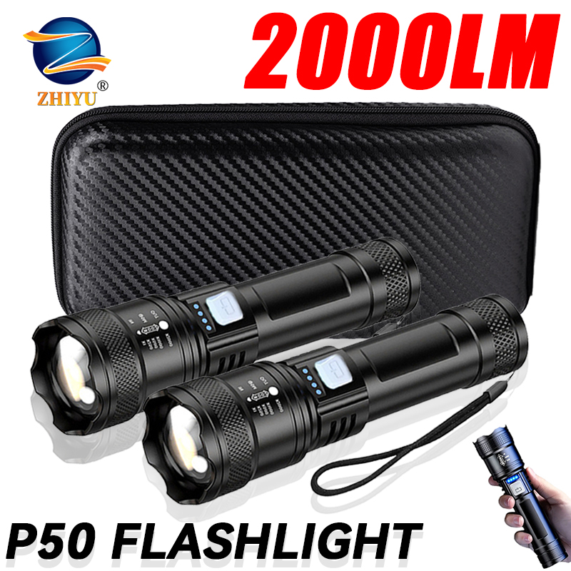 Outdoor Lighting Brands - ไฟฉาย LED ยุทธวิธี 2000LM ชาร์จผ่าน USB