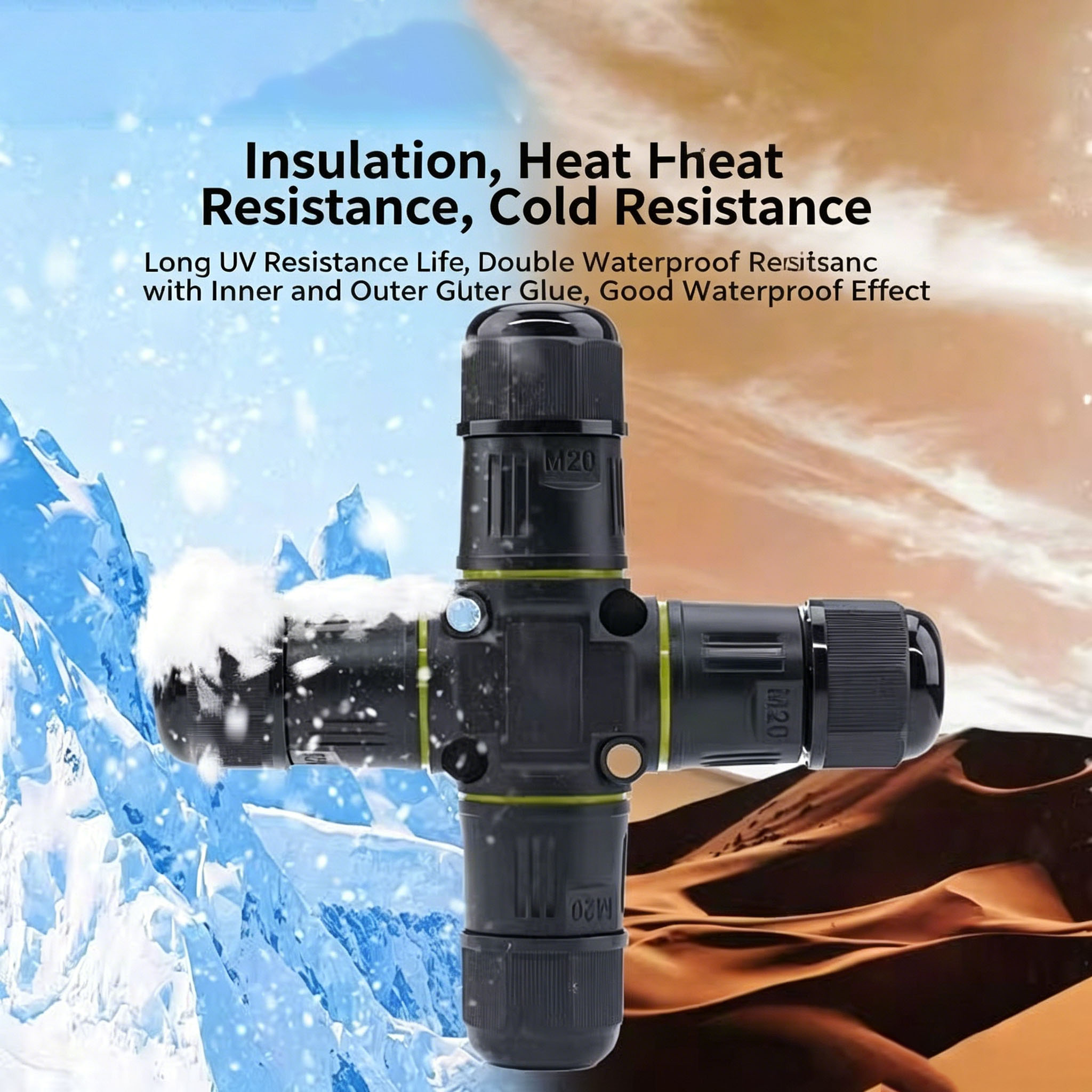 Outdoor Lighting Wire Connectors - ขั้วต่อกันน้ำแบบ 4 ทาง IP68, อะแดปเตอร์ขั้วต่อแบบสกรู 2/3