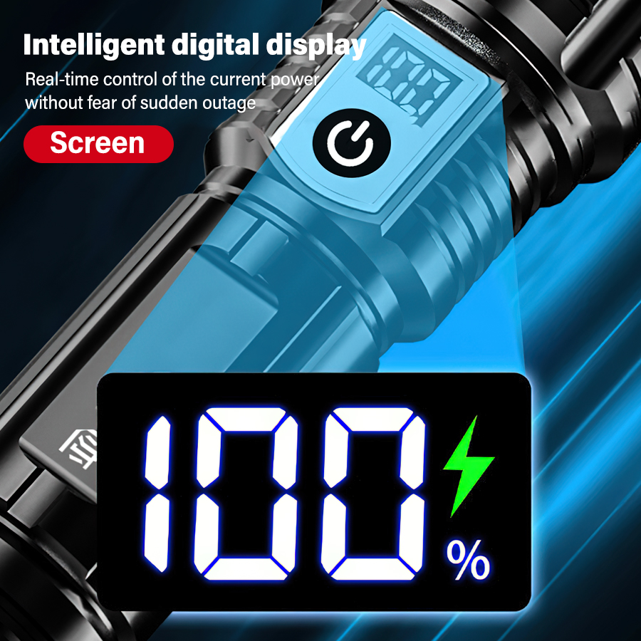 ไฟฉาย LED กำลังสูง 200000LM แบ - Outdoor Lighting Battery Powered บทวิจารณ์และราคา