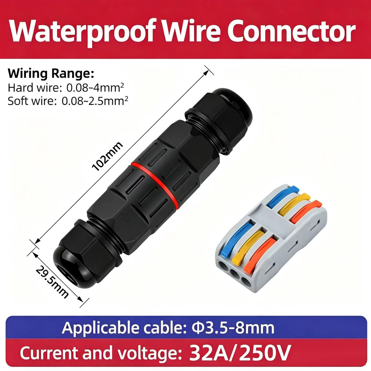 ขั้วต่อสายไฟ 2 ขา 3 ขา 1 ชิ้น  - Outdoor Lighting Wire Connectors บทวิจารณ์และราคา