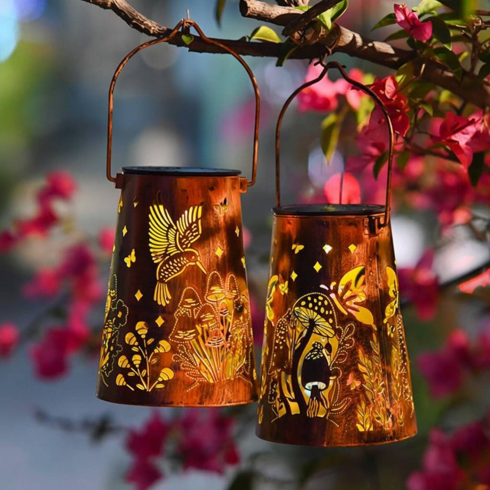 โคมไฟสวนลายดอกไม้ โคมไฟสวน ระบ - Outdoor Lighting Battery Powered บทวิจารณ์และราคา