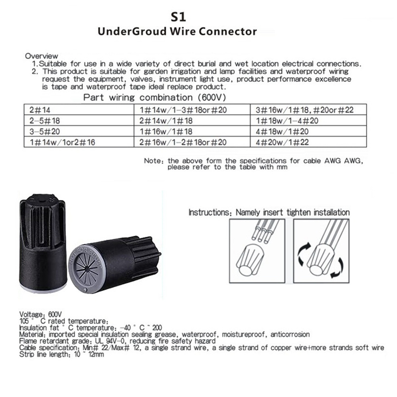 ABJA-ขั้วต่อสายไฟกันน้ํา,ฝาจาร - Outdoor Lighting Wire Connectors บทวิจารณ์และราคา