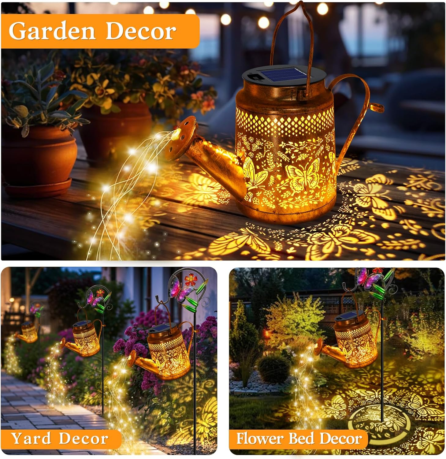 ชุดไฟรูปทรงบัวรดน้ำพลังงานแสงอ - Solar Lantern Hanging บทวิจารณ์และราคา