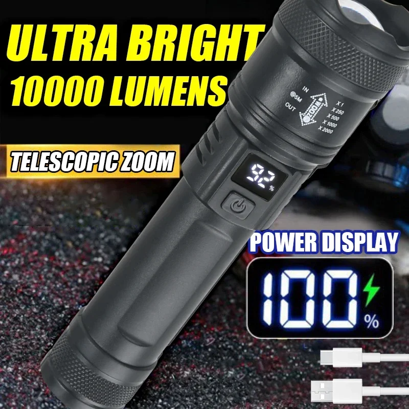 ไฟฉาย LED ทรงพลัง9900LM ไฟฉาย  - Outdoor Lighting Battery Powered บทวิจารณ์และราคา