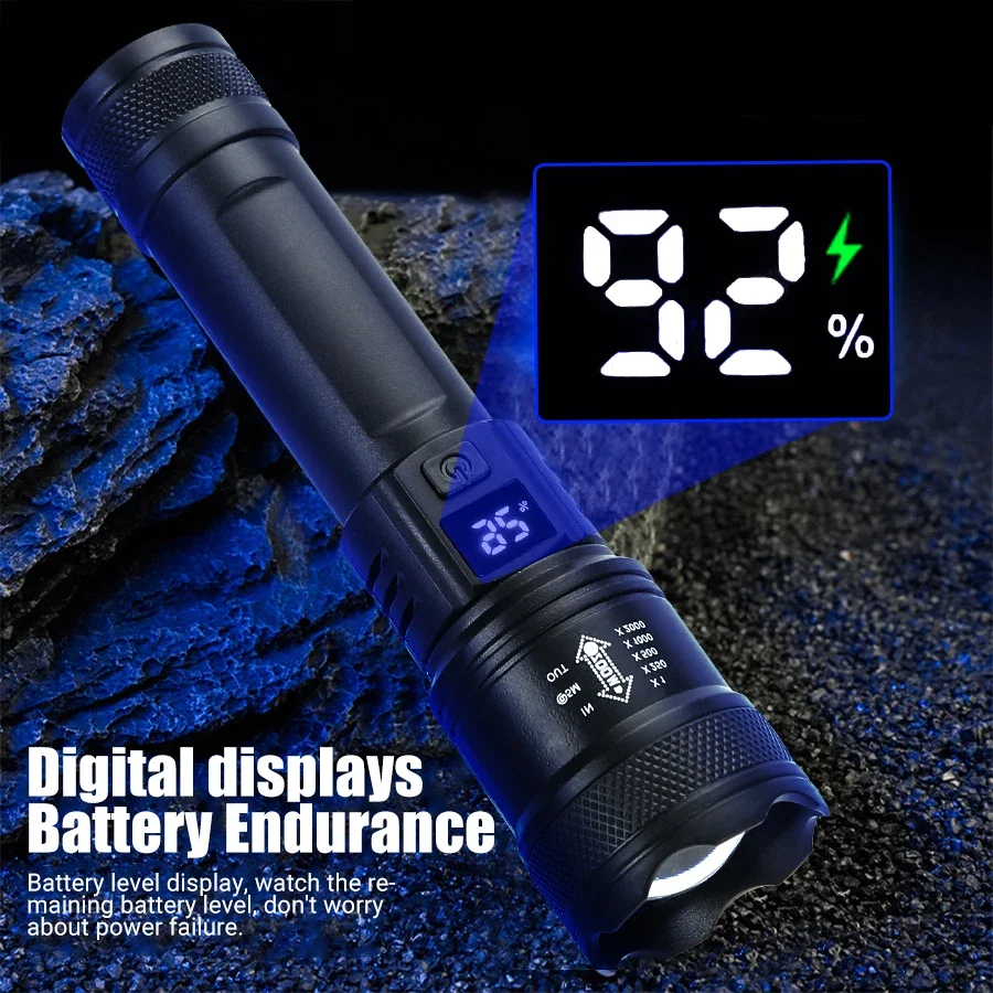 ไฟฉาย LED ทรงพลัง9900LM ไฟฉาย  - Outdoor Lighting Battery Powered บทวิจารณ์และราคา