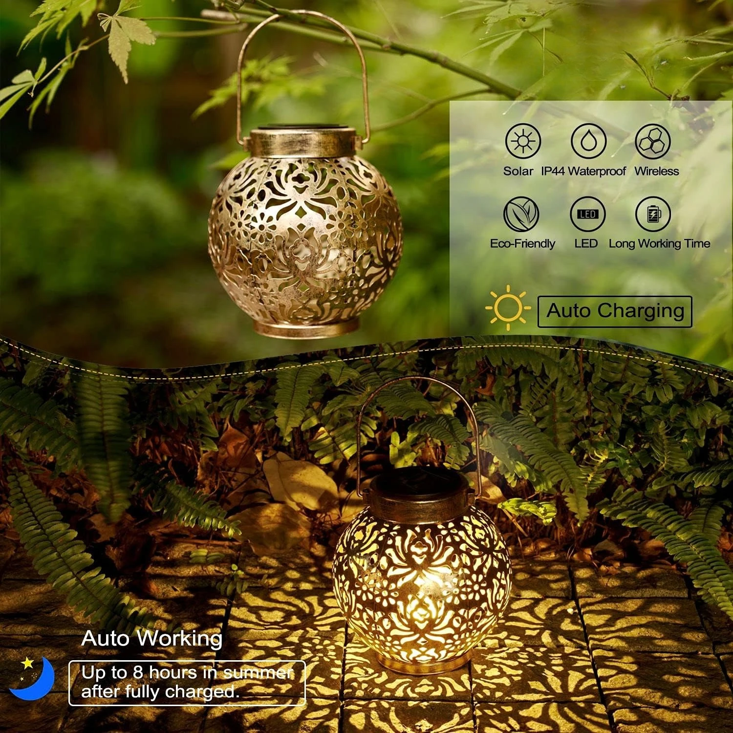 1-6 ชิ้นโคมไฟพลังงานแสงอาทิตย์ - Solar Lantern Hanging บทวิจารณ์และราคา