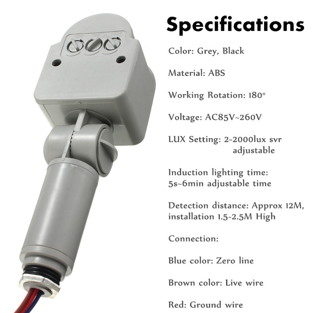 Motion Sensor 220V 12V Motion  - Outdoor Lighting Timer Switch บทวิจารณ์และราคา