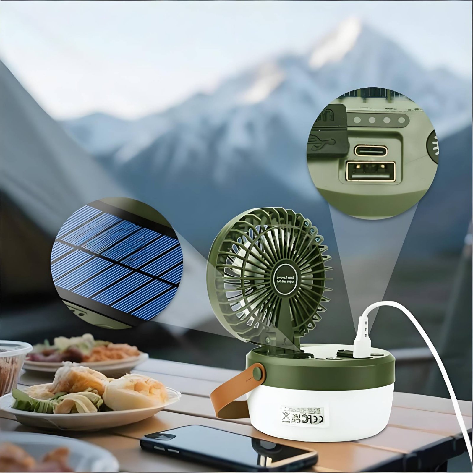 โคมไฟพัดลมพลังงานแสงอาทิตย์แบบ - Solar Lantern Hanging บทวิจารณ์และราคา
