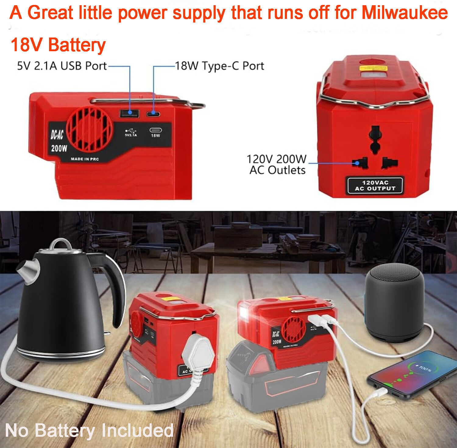 200W อินเวอร์เตอร์ไฟฟ้าแบบพกพา - Outdoor Lighting Battery Powered บทวิจารณ์และราคา