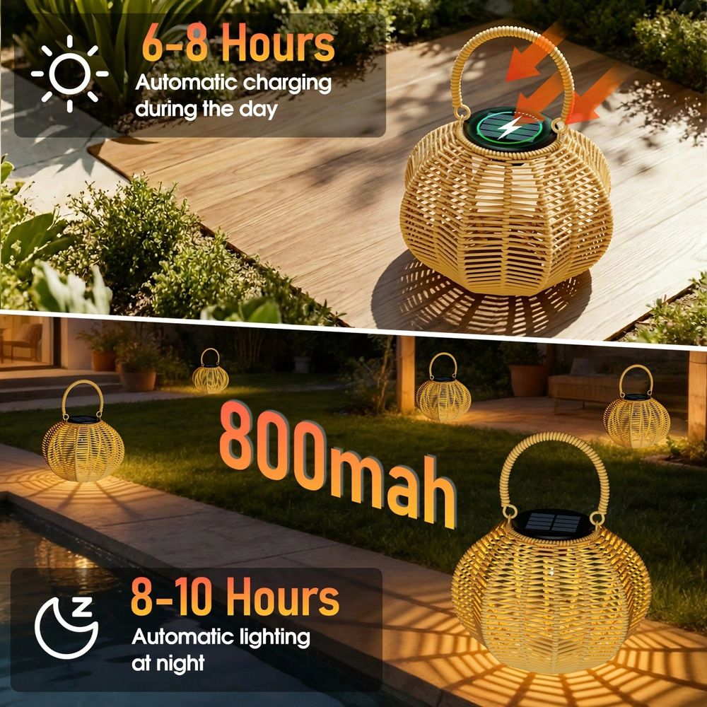 โคมไฟพลังงานแสงอาทิตย์แบบหวายส - Solar Lantern Hanging บทวิจารณ์และราคา