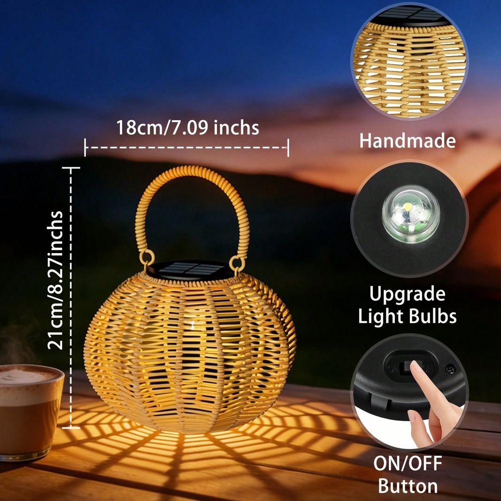 โคมไฟพลังงานแสงอาทิตย์แบบหวายส - Solar Lantern Hanging บทวิจารณ์และราคา