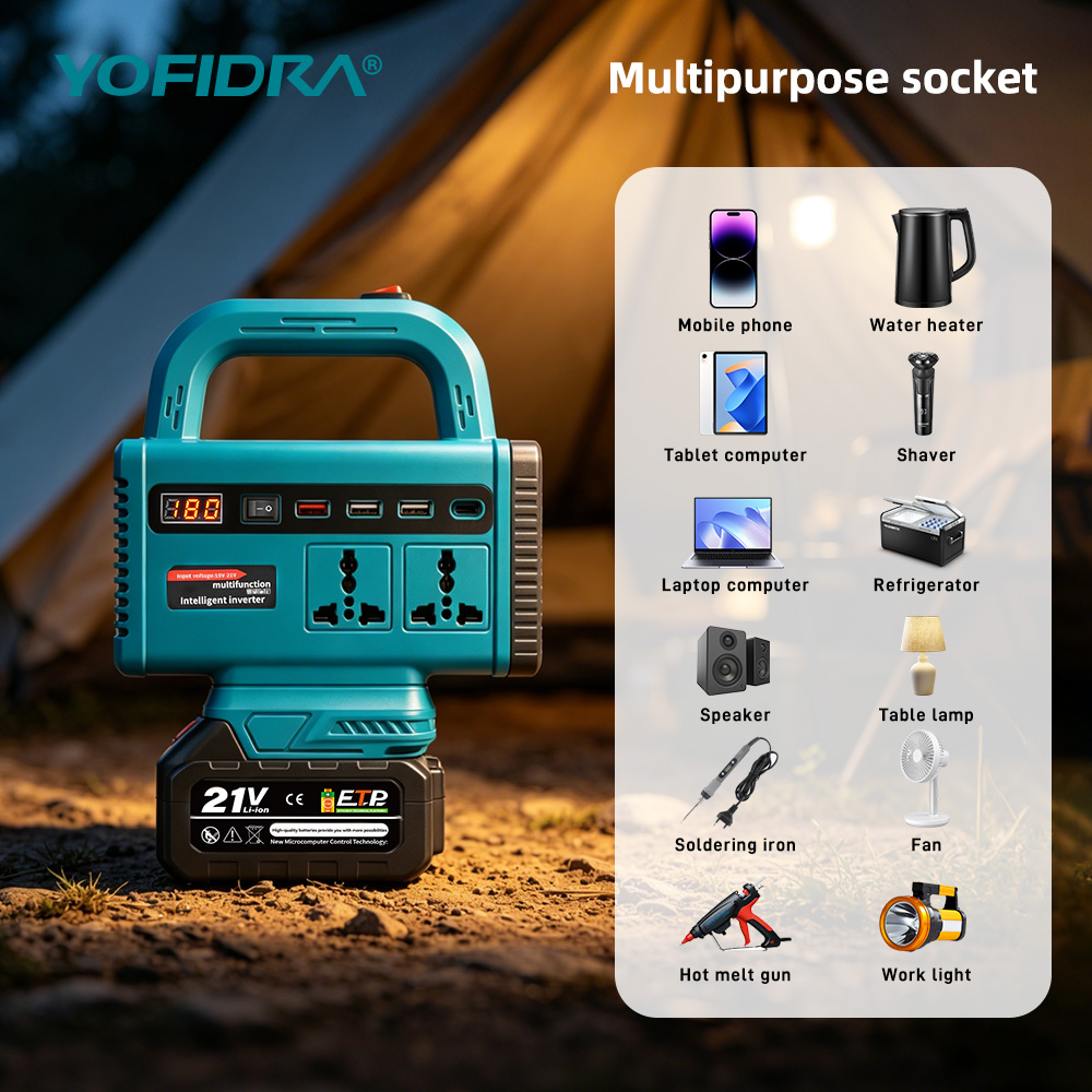 อินเวอร์เตอร์พกพา YOFIDRA 220V - Outdoor Lighting Battery Powered บทวิจารณ์และราคา