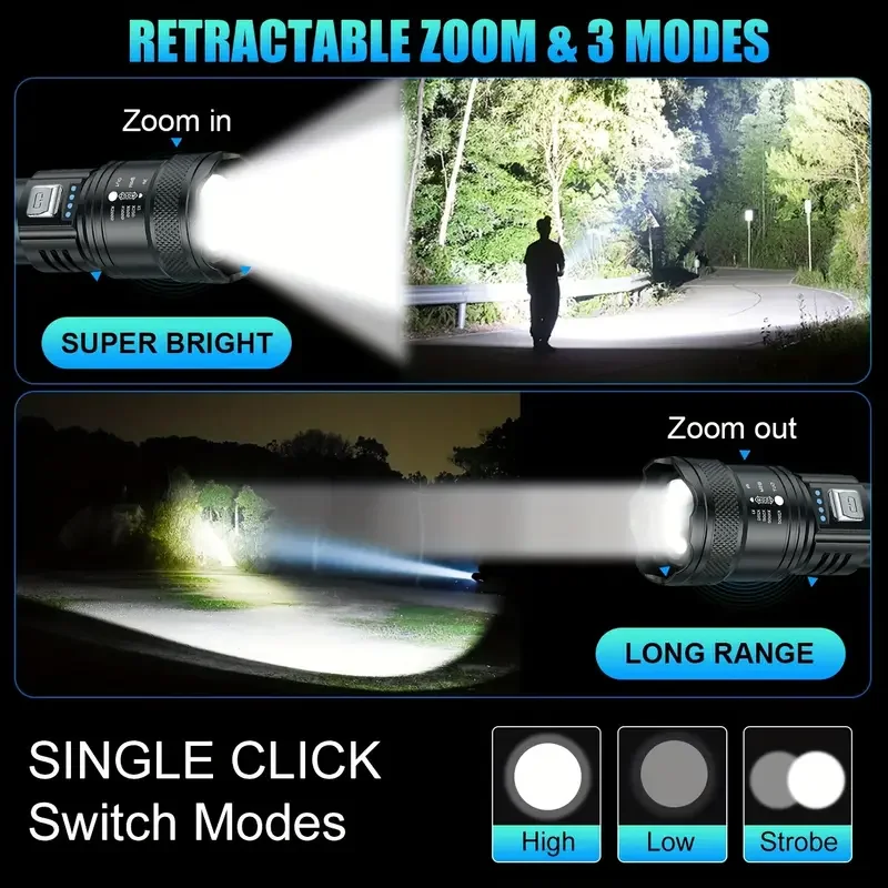 ไฟฉาย LED ยุทธวิธี 2000LM ชาร์ - Outdoor Lighting Brands บทวิจารณ์และราคา