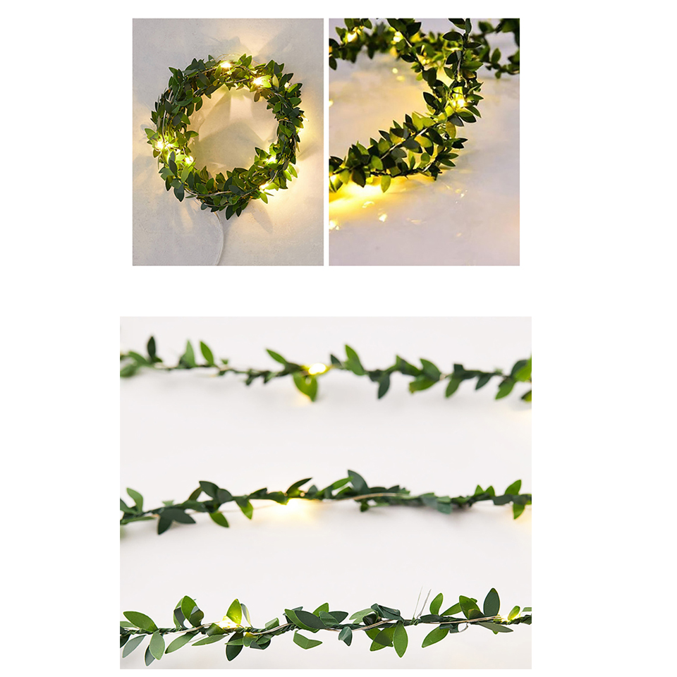 กลางแจ้ง Leaf Garland ไฟ 2M 3M - Outdoor Lighting Battery Operated บทวิจารณ์และราคา