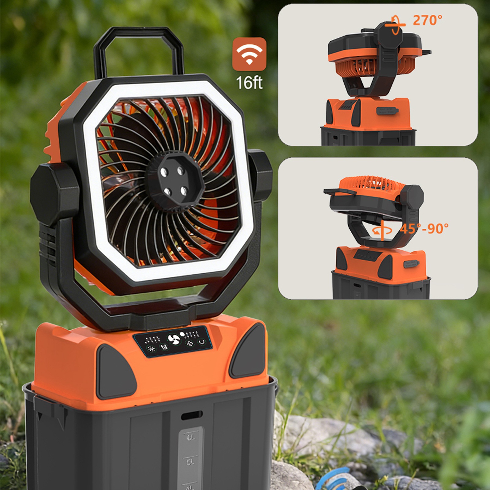 พัดลมแคมป์ปิ้งแบบชาร์จไฟได้พร้ - Outdoor Lighting Battery Powered บทวิจารณ์และราคา