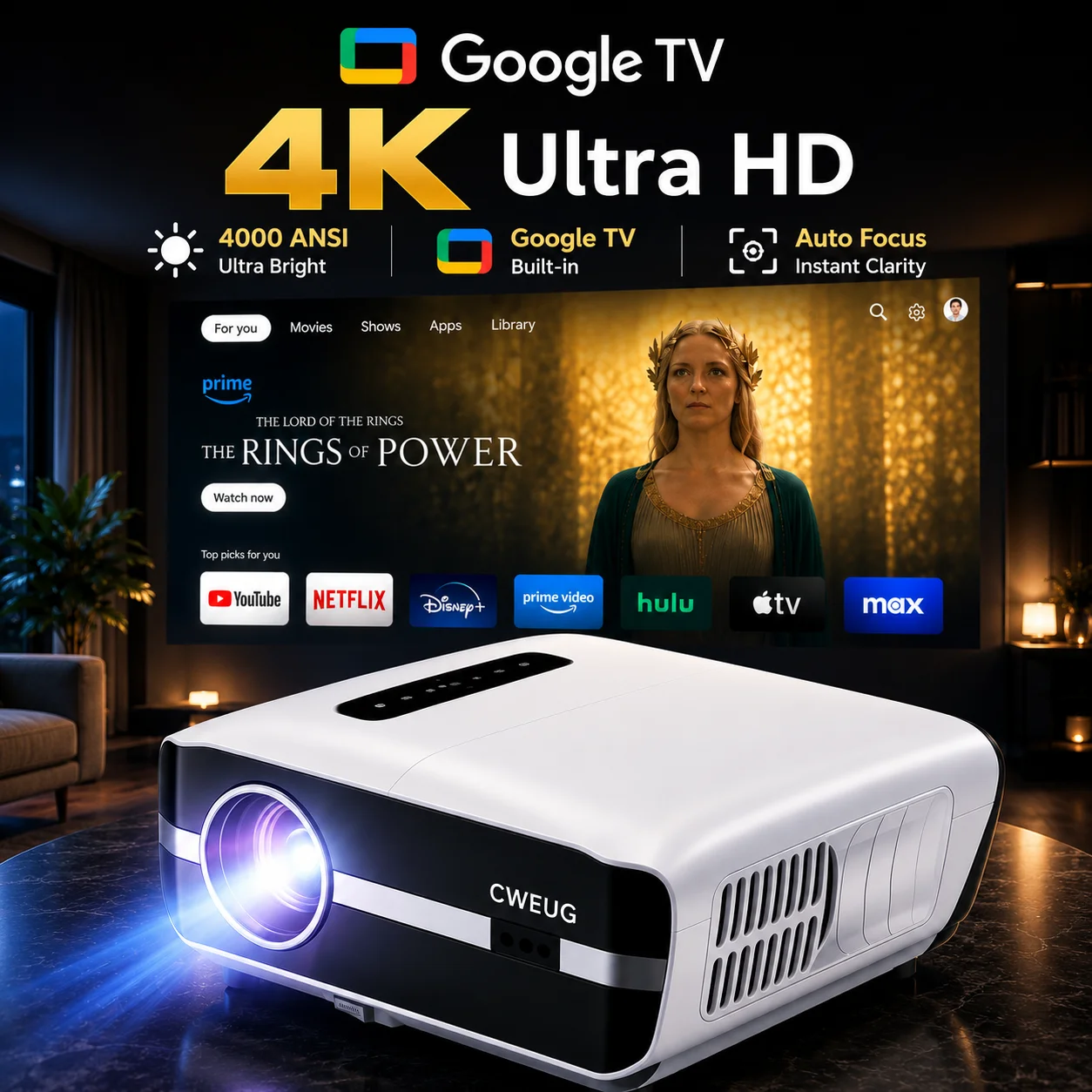 โปรเจคเตอร์ NewA9S 4k โฟกัสอัต - Outdoor Lighting Timer Switch บทวิจารณ์และราคา